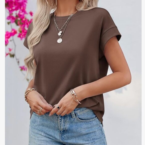Tankaneo Summer Cap Sleeve Tank Top Crew Neck Solid Casual Loose Fit | Size M - Picture 1 of 13